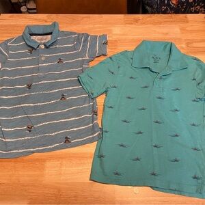 OshKosh B'gosh Kids Polo Shirt Set - Striped Blue and Solid Teal